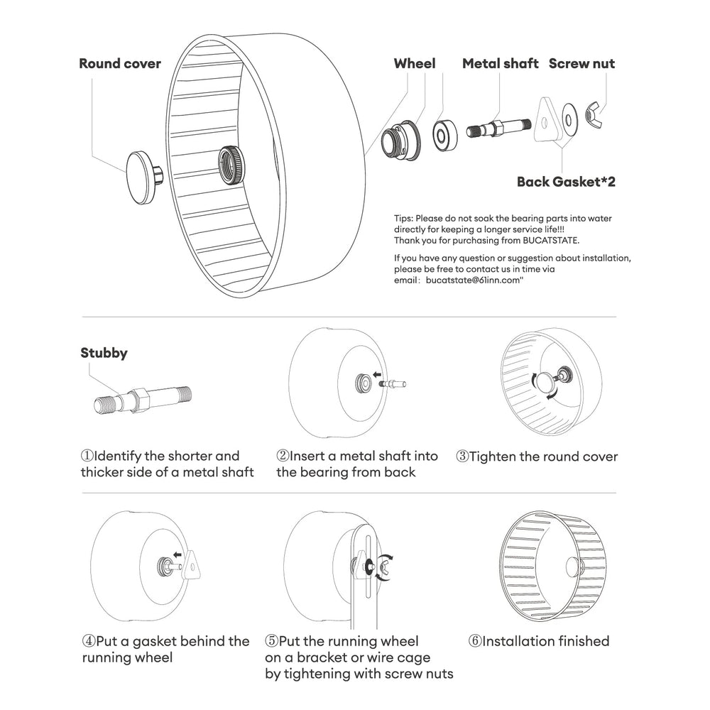 BUCATSTATE roue à l'échelle dans cage pour évaluer encombrement