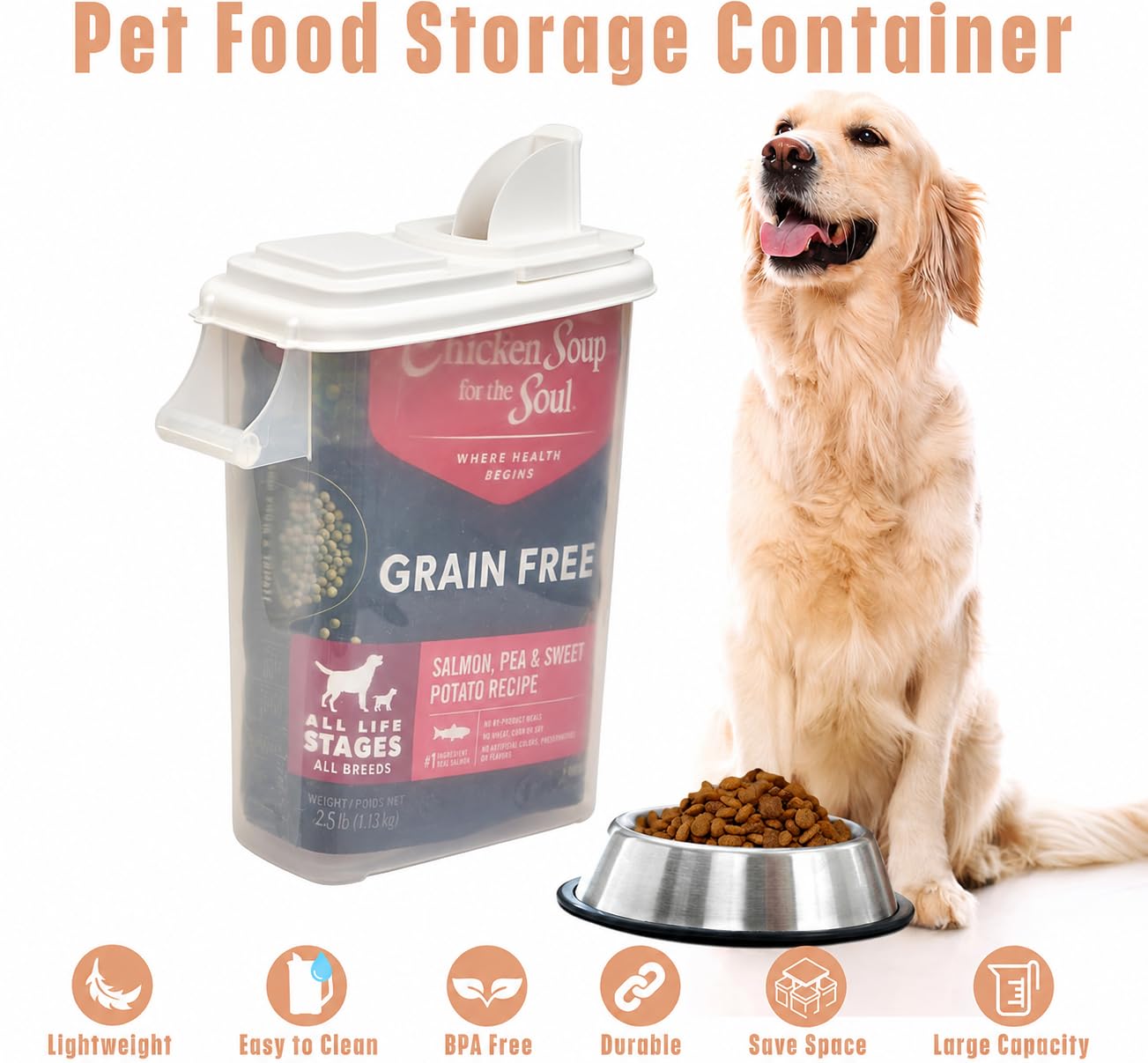 Buddeez capacité 32 quart pouvant contenir jusqu'à 25 lb de croquettes