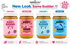 BUDDY BUDDER gros plan de la texture crémeuse, appétence visible pour chiens