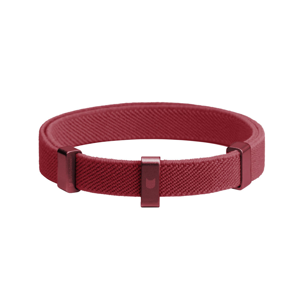 BuddyArmor collier bordeaux face avant, design primé et sécurité visible
