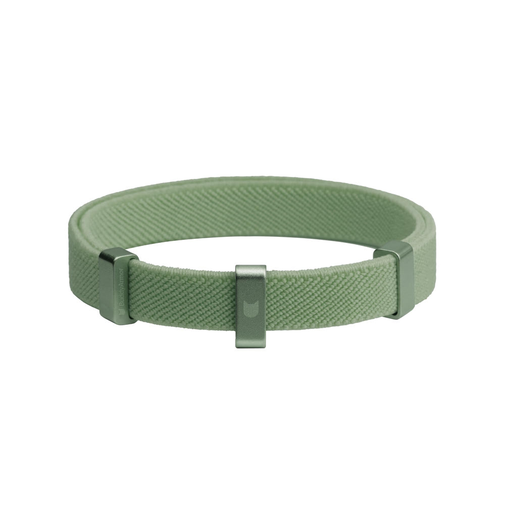 BuddyArmor vue avant du collier olive, maintien sûr et esthétique