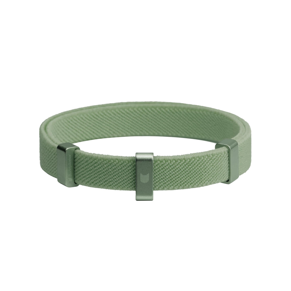 BuddyArmor vue avant du collier olive, maintien sûr et esthétique