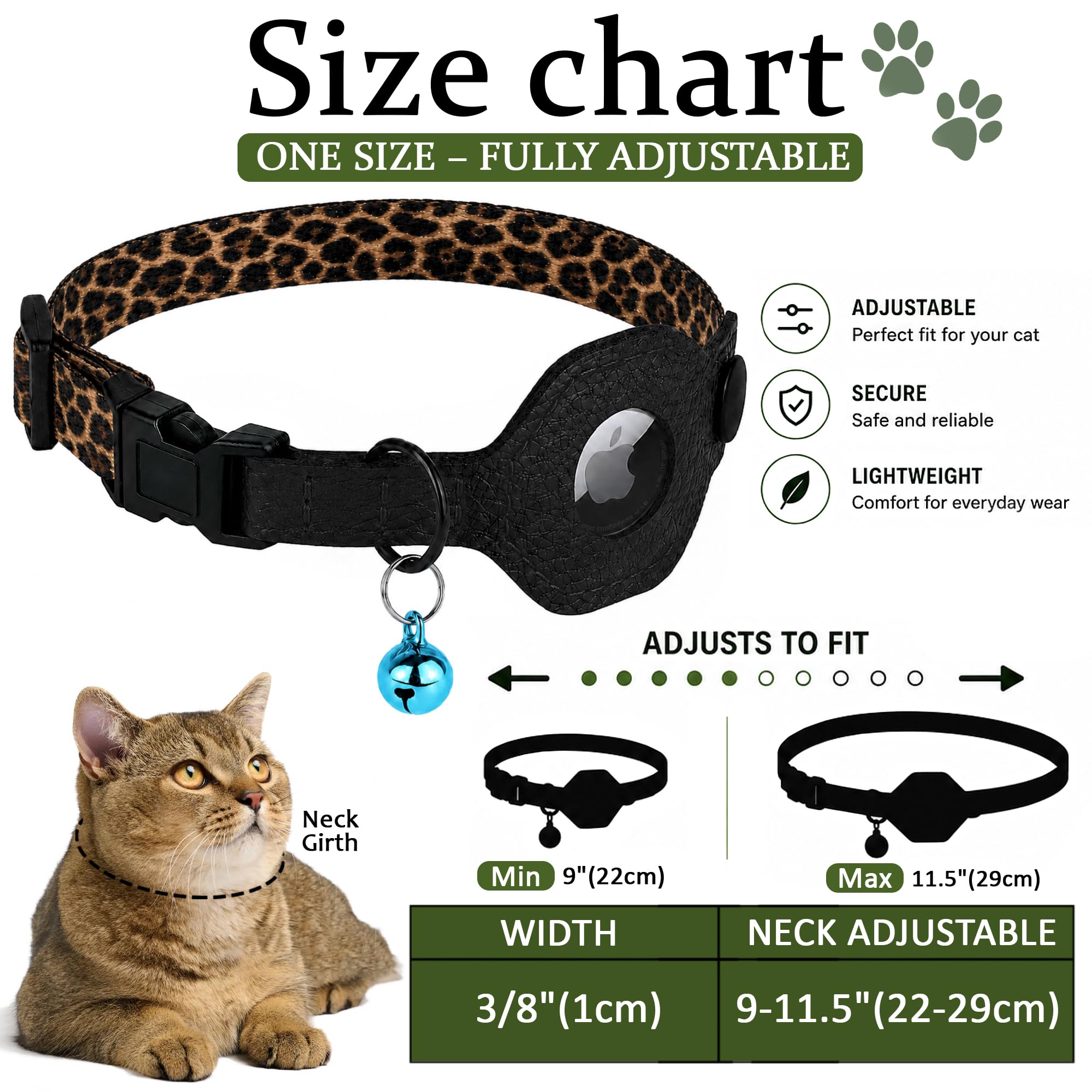 BUDKAS clochette détachable détail pour repérer le chat facilement