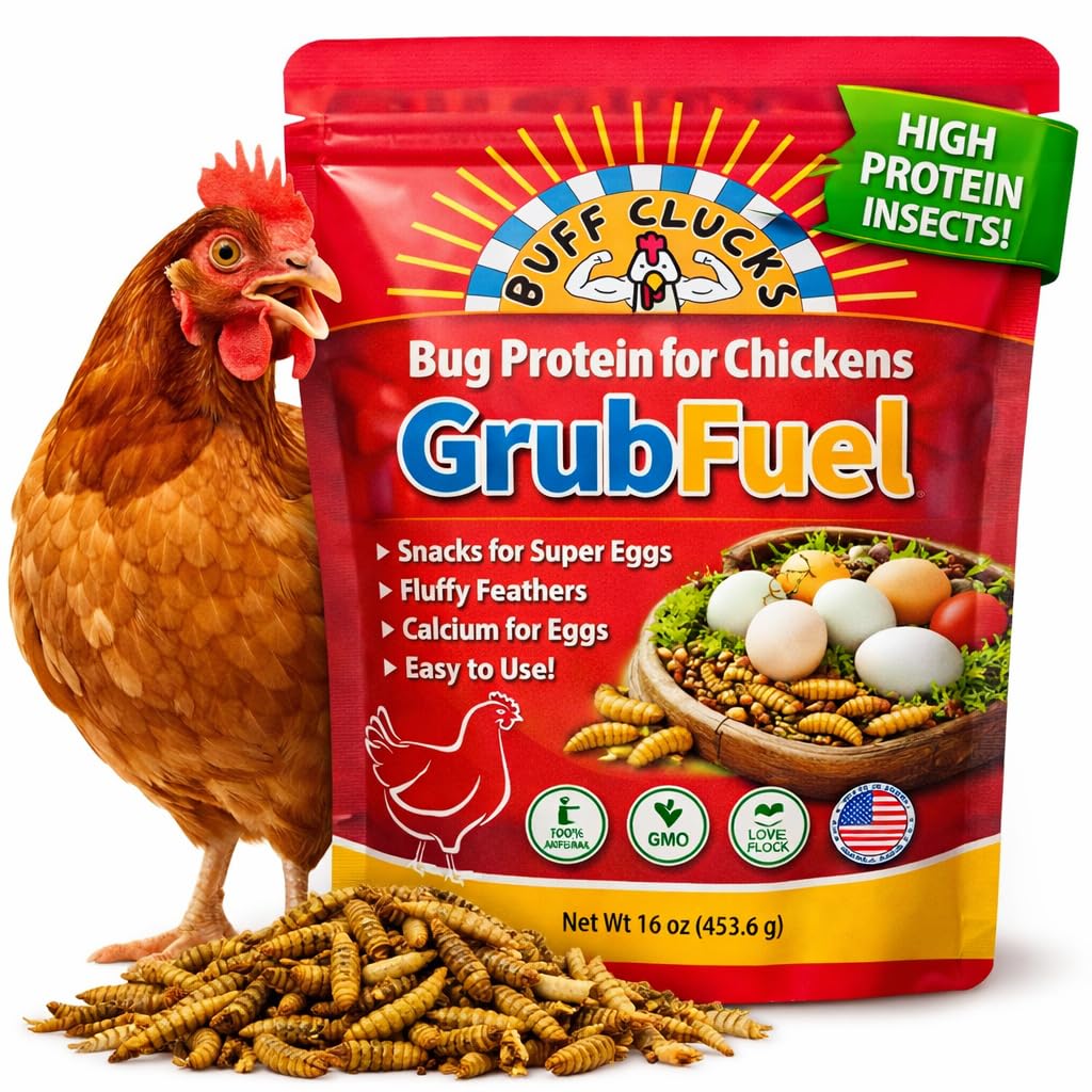 Buff Clucks emballage avant montrant le sac d'une livre bénéfice conservation facile
