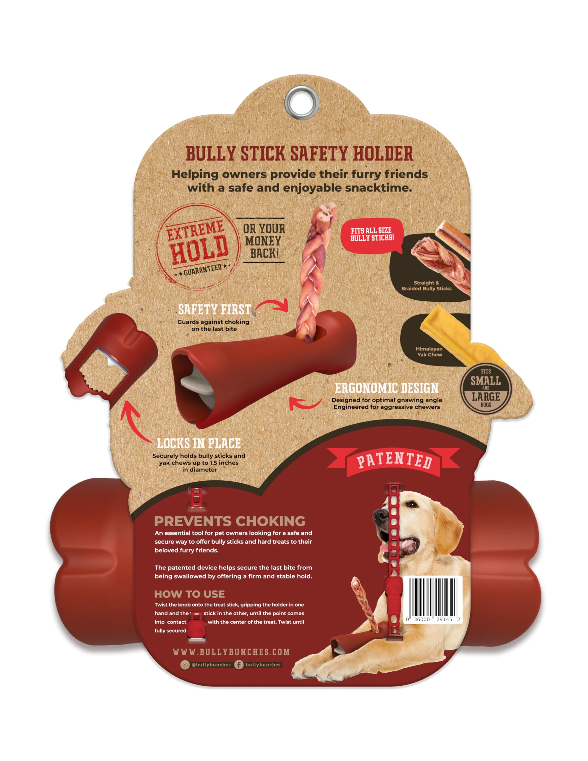 Bully Bunches utilisé par un chien de taille moyenne, durable et stable
