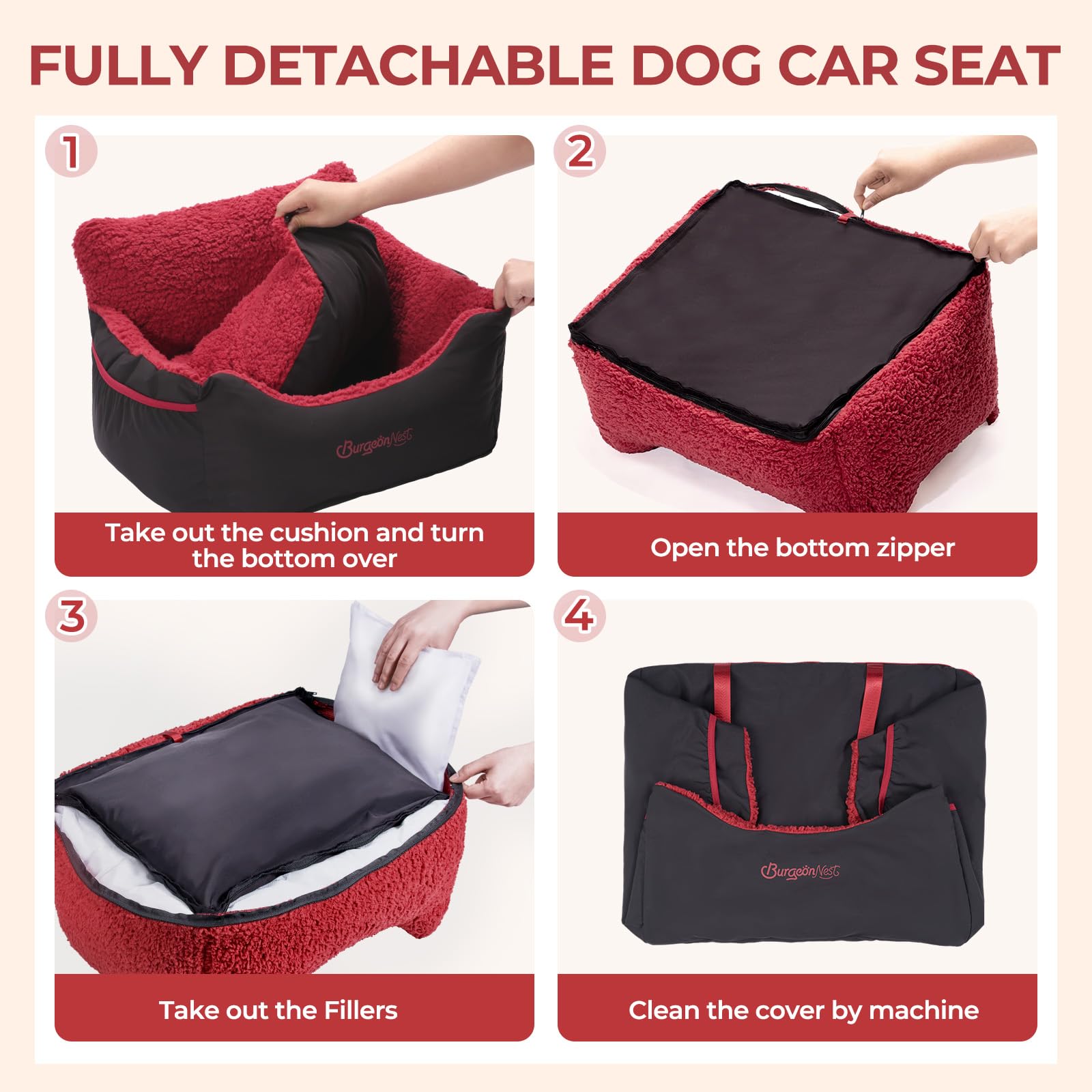 BurgeonNest chien installé en voiture pour trajets apaisés
