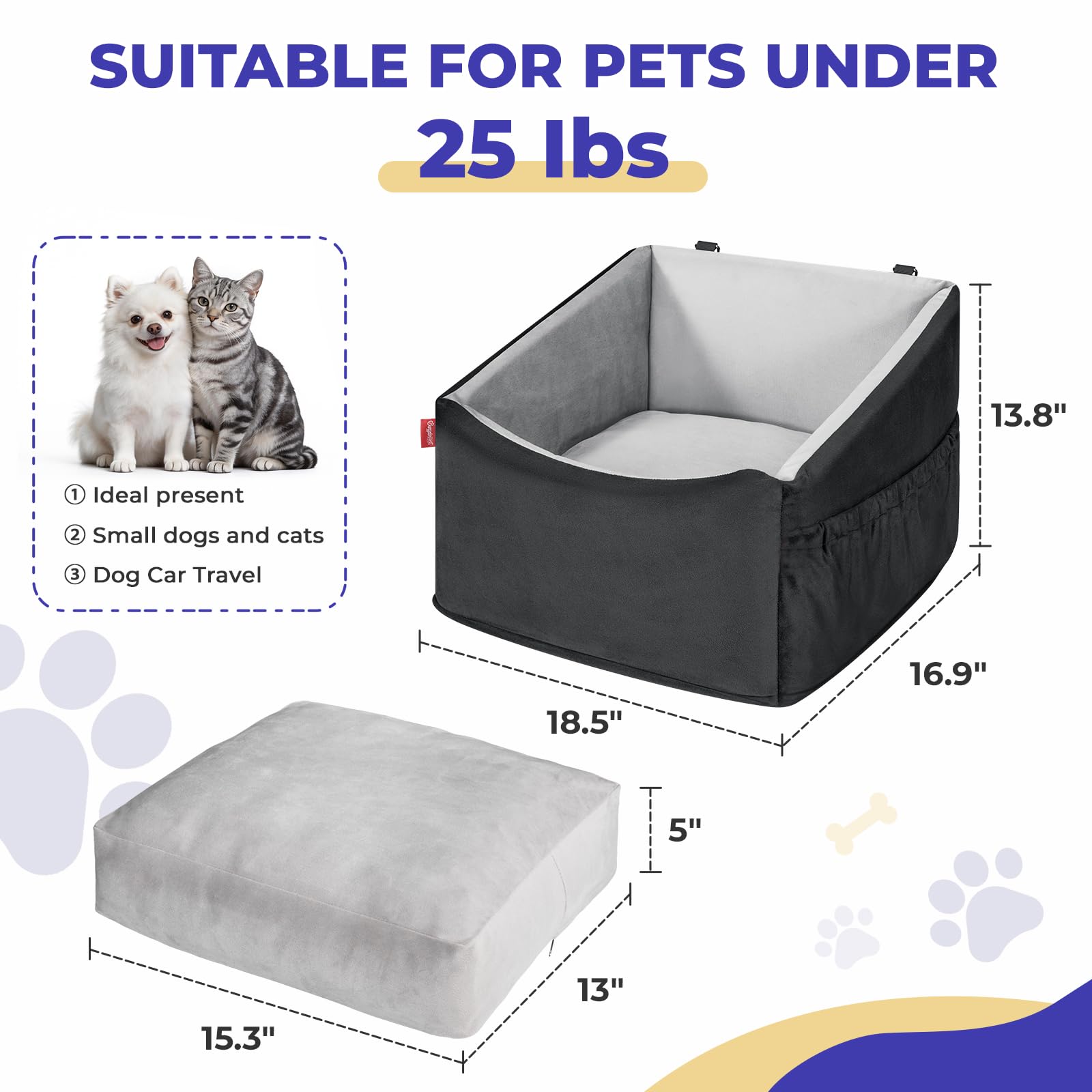 BurgeonNest coussin réversible montrant deux faces pratiques