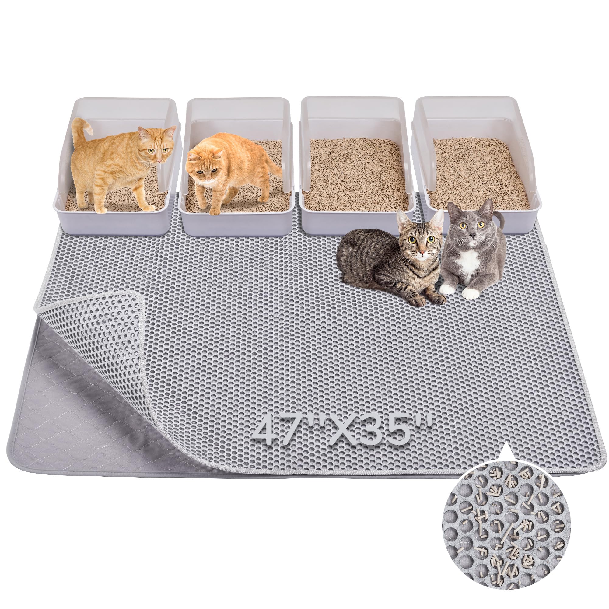 BurgeonNest tapis litière face avant montrant format XL et protection du sol