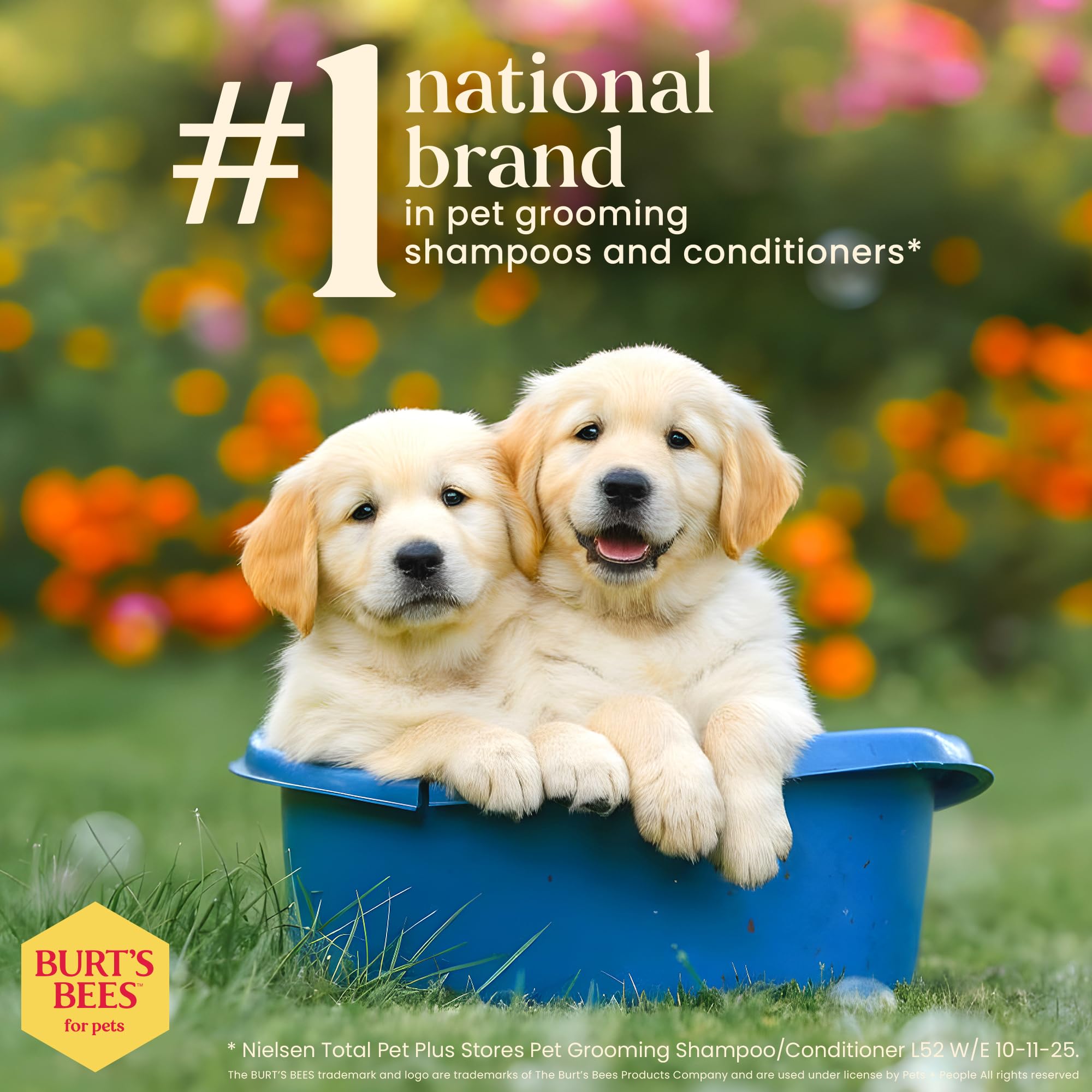 BURT'S BEES FOR PETS avant et après pelage plus doux et soyeux