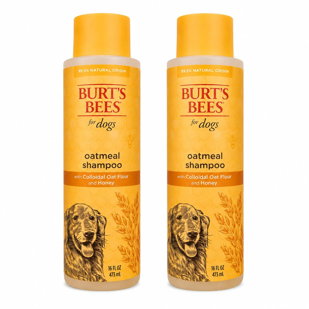 Burts Bees for Pets avant paquet montrant flacon pratique et étiquette claire