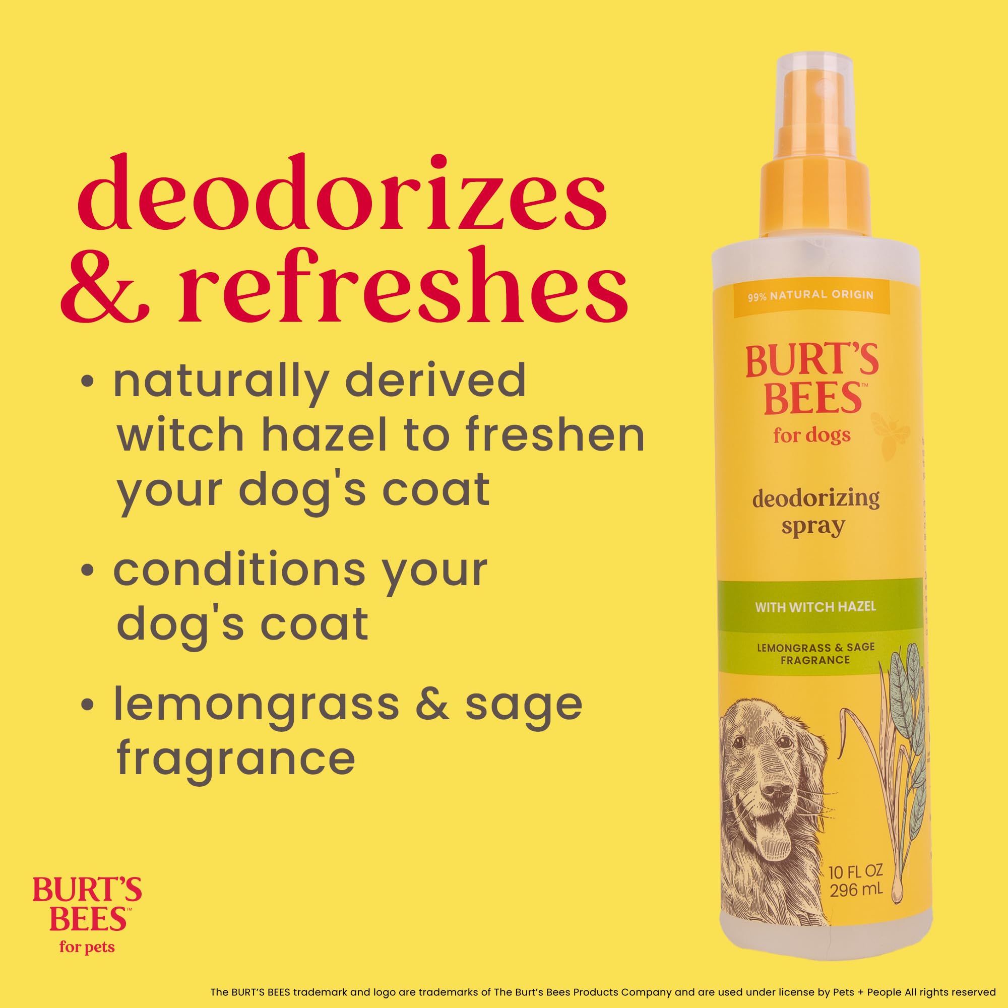 BURT'S BEES FOR PETS avant et après application montrant pelage plus propre