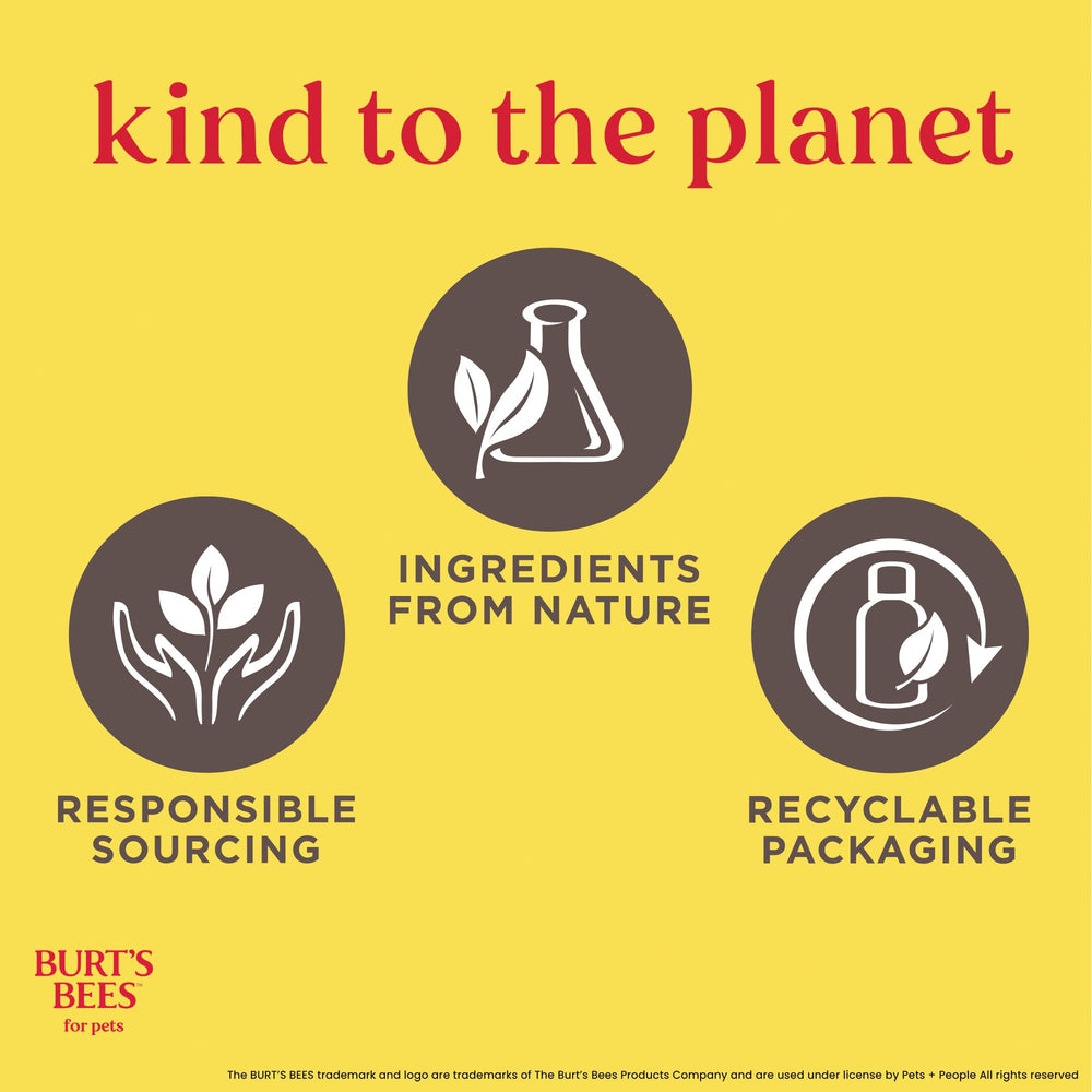 BURT'S BEES FOR PETS 473 ml à côté d'un objet pour indiquer la taille pratique