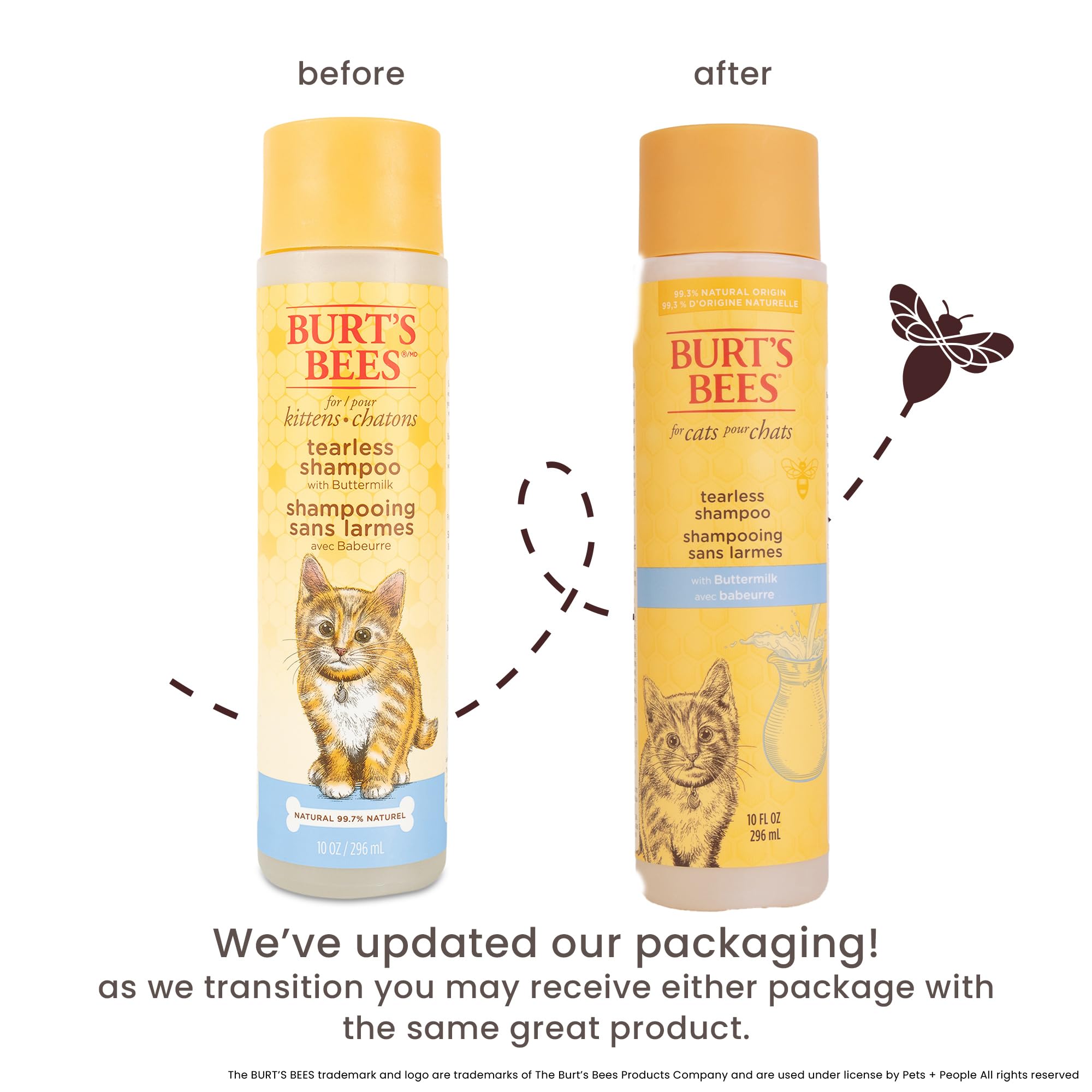 BURT'S BEES FOR PETS gros plan étiquette lisible avantage pH équilibré