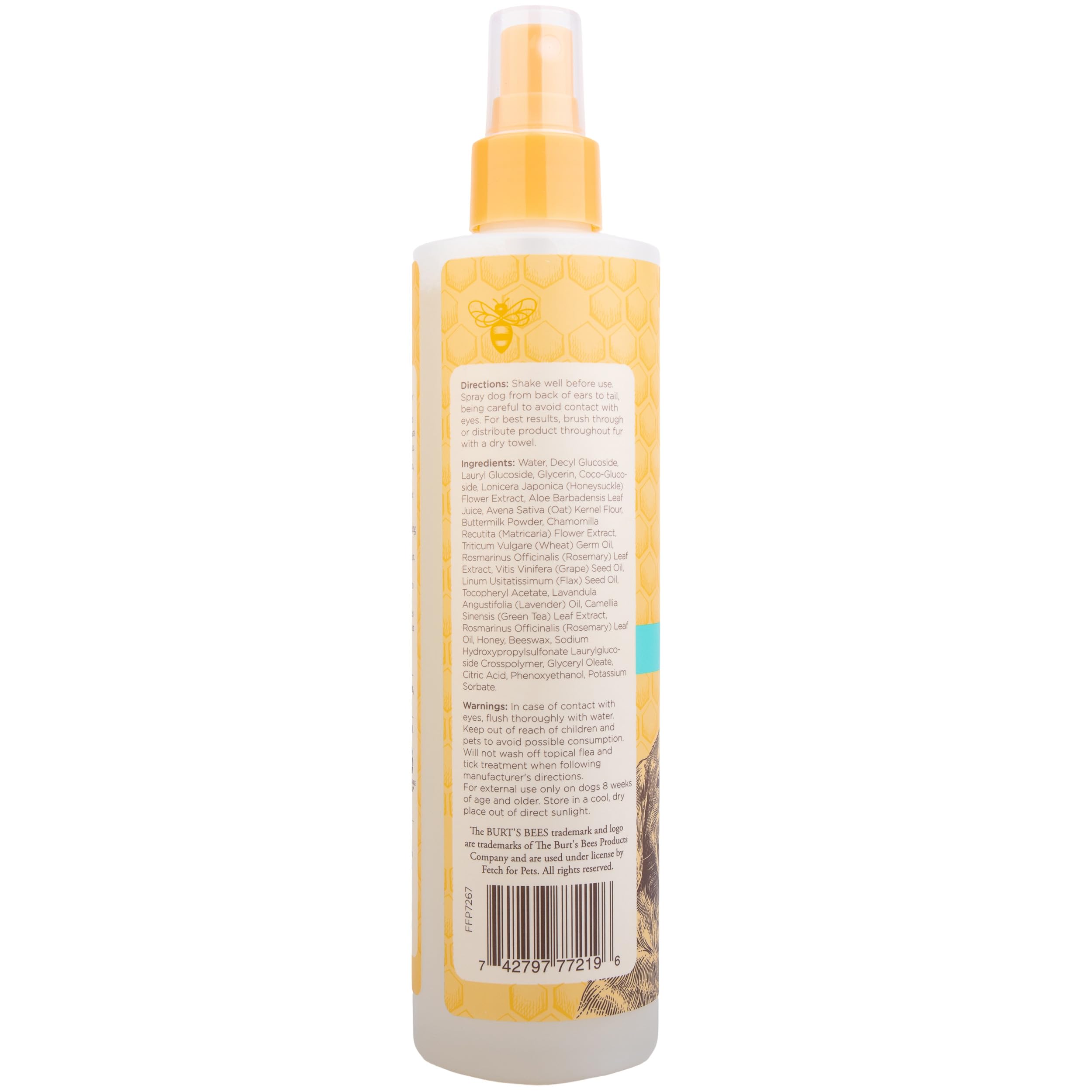 BURT'S BEES FOR PETS ingrédients naturels miel pour conditionner poil