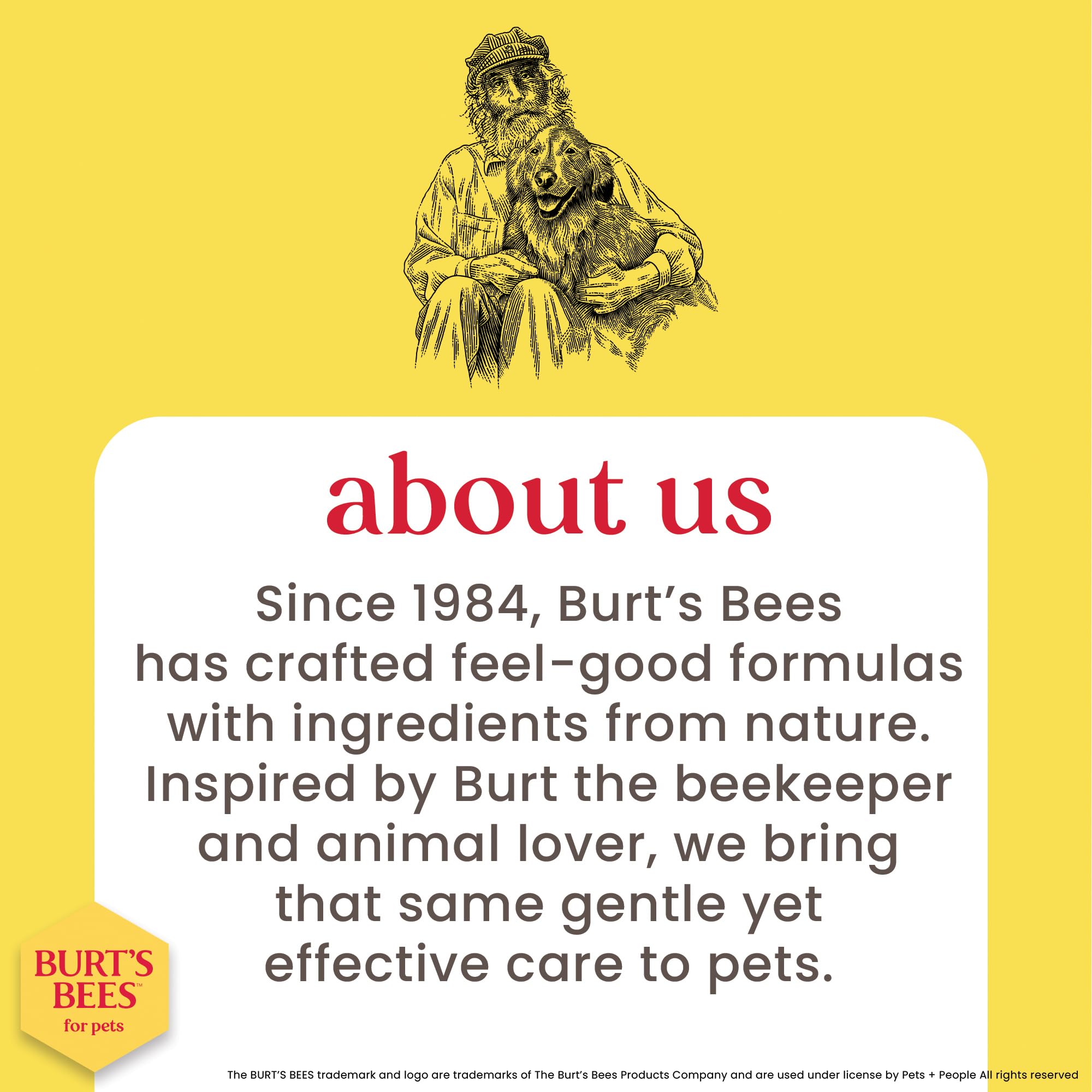 Burt's Bees for Pets lingette à côté d'un chien pour visualiser l'échelle