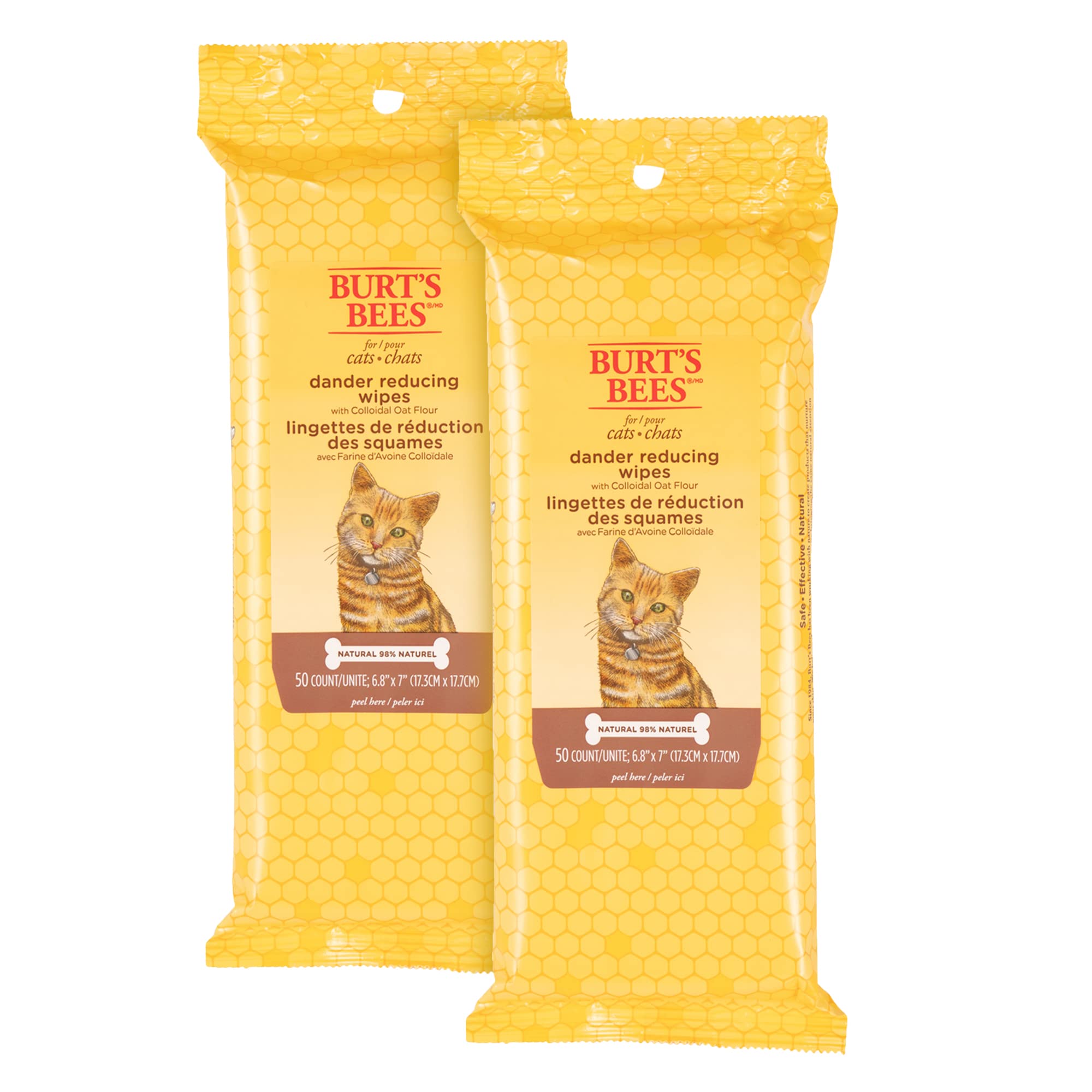 BURT'S BEES FOR PETS packaging avant montrant format 50 unités et praticité