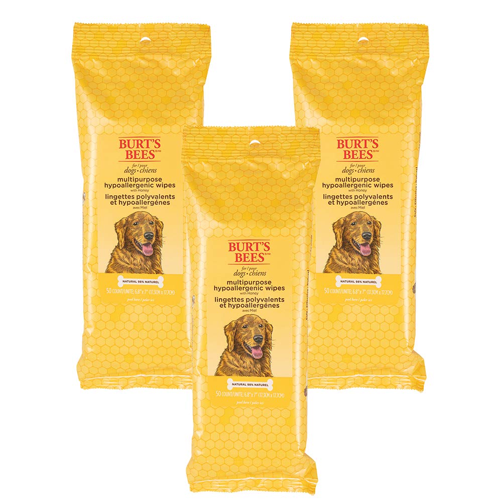 BURT'S BEES FOR PETS paquet avant montrant format pratique et fraîcheur
