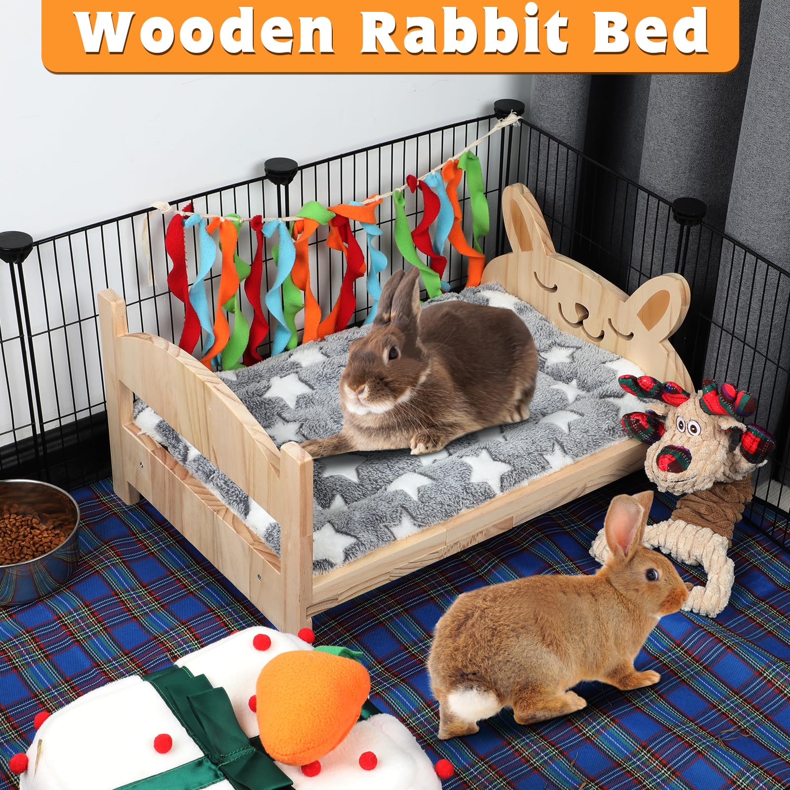 BWOGUE lit monté avec lapin offrant confort et sécurité visible