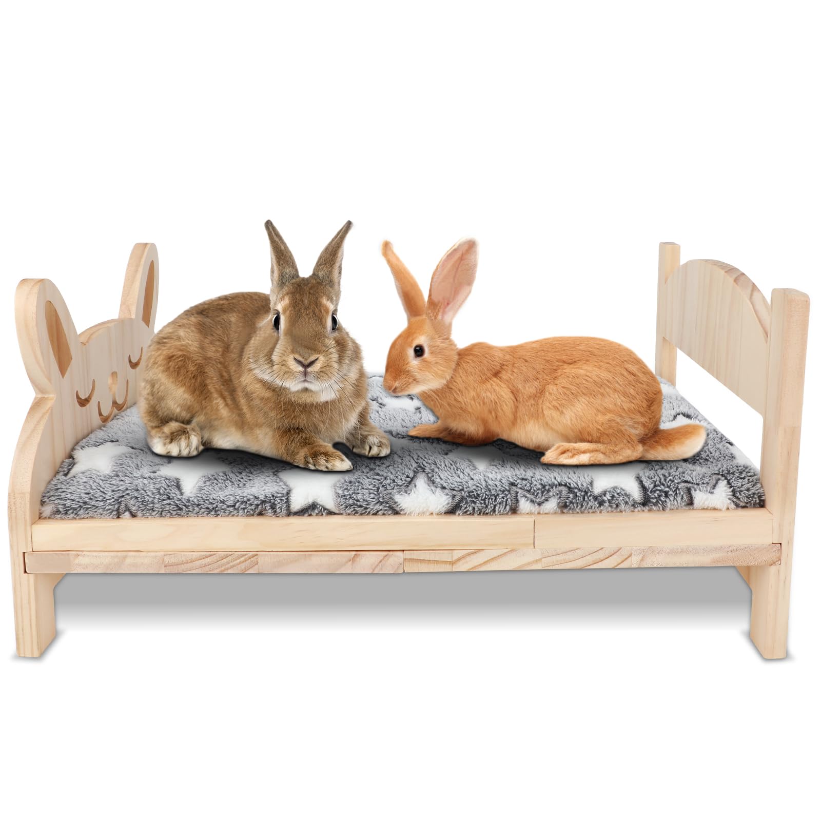BWOGUE lit lapin face montrant design bois stable et esthétique