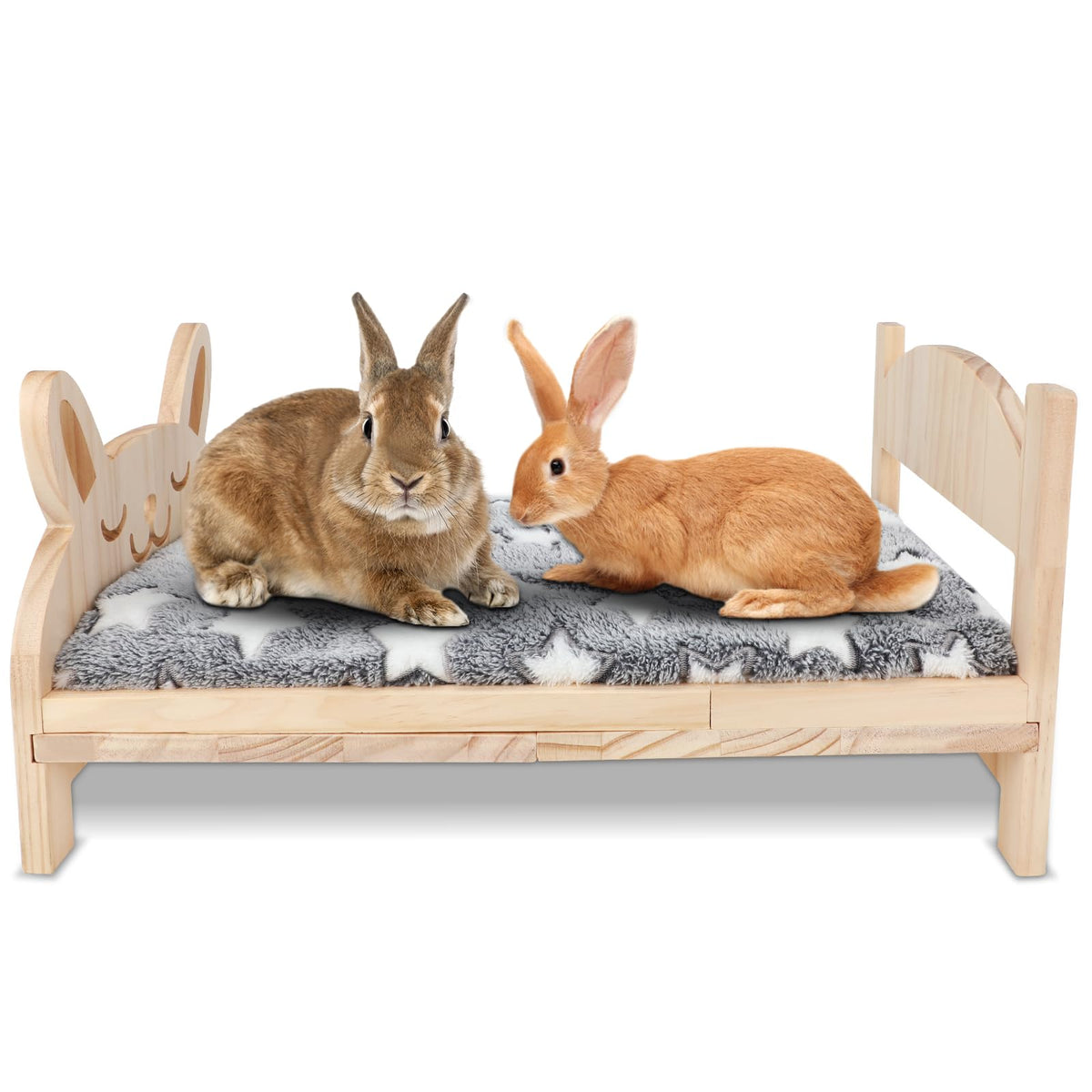 BWOGUE lit lapin face montrant design bois stable et esthétique