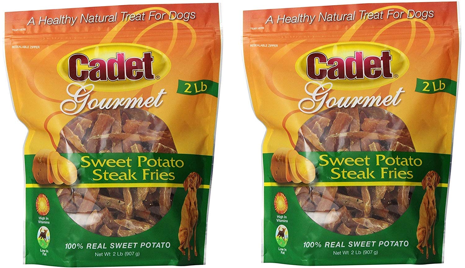 Cadet steak fries patate douce en paquet, friandise naturelle pratique
