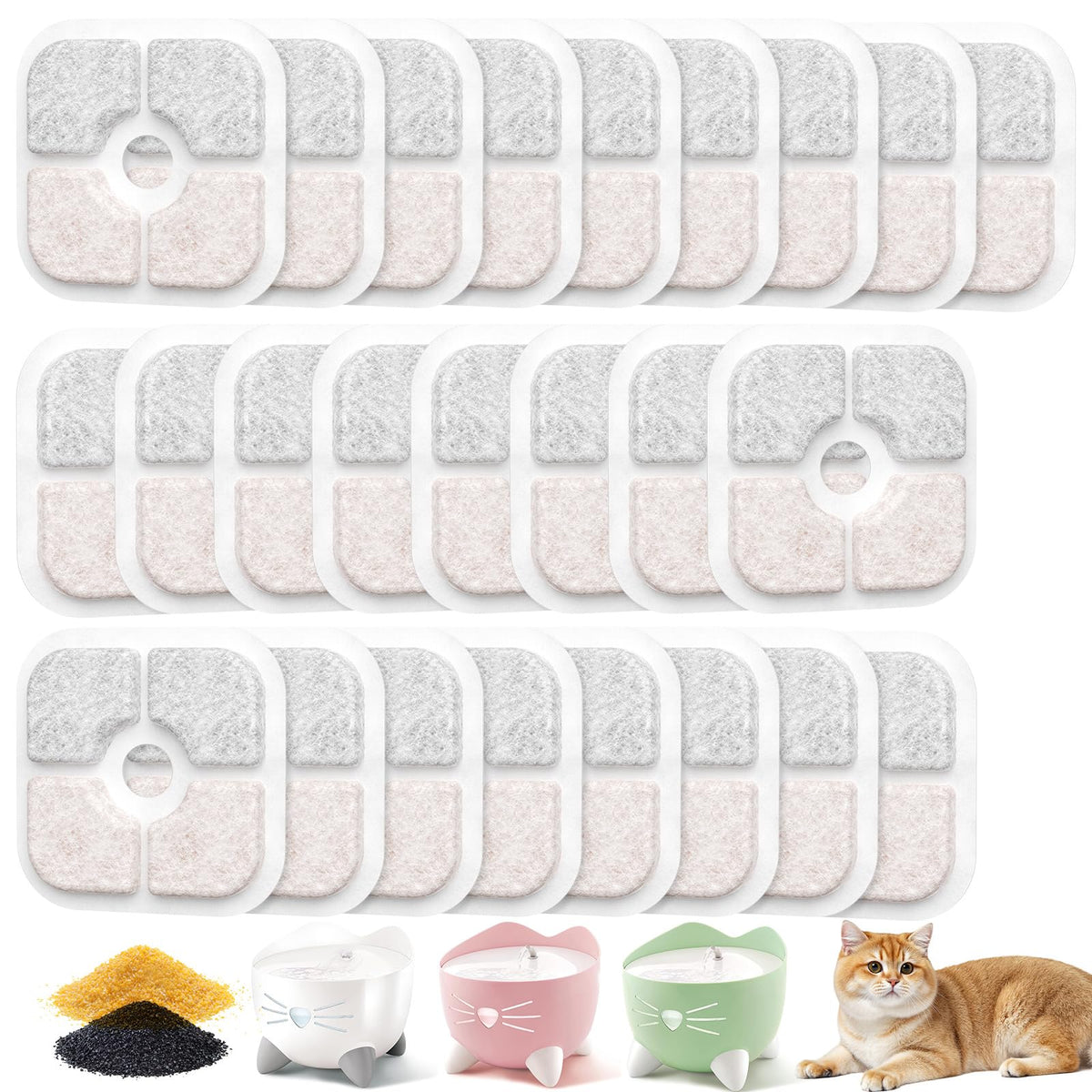 Caehomly emballage de 25 filtres pour fontaine offrant approvisionnement durable