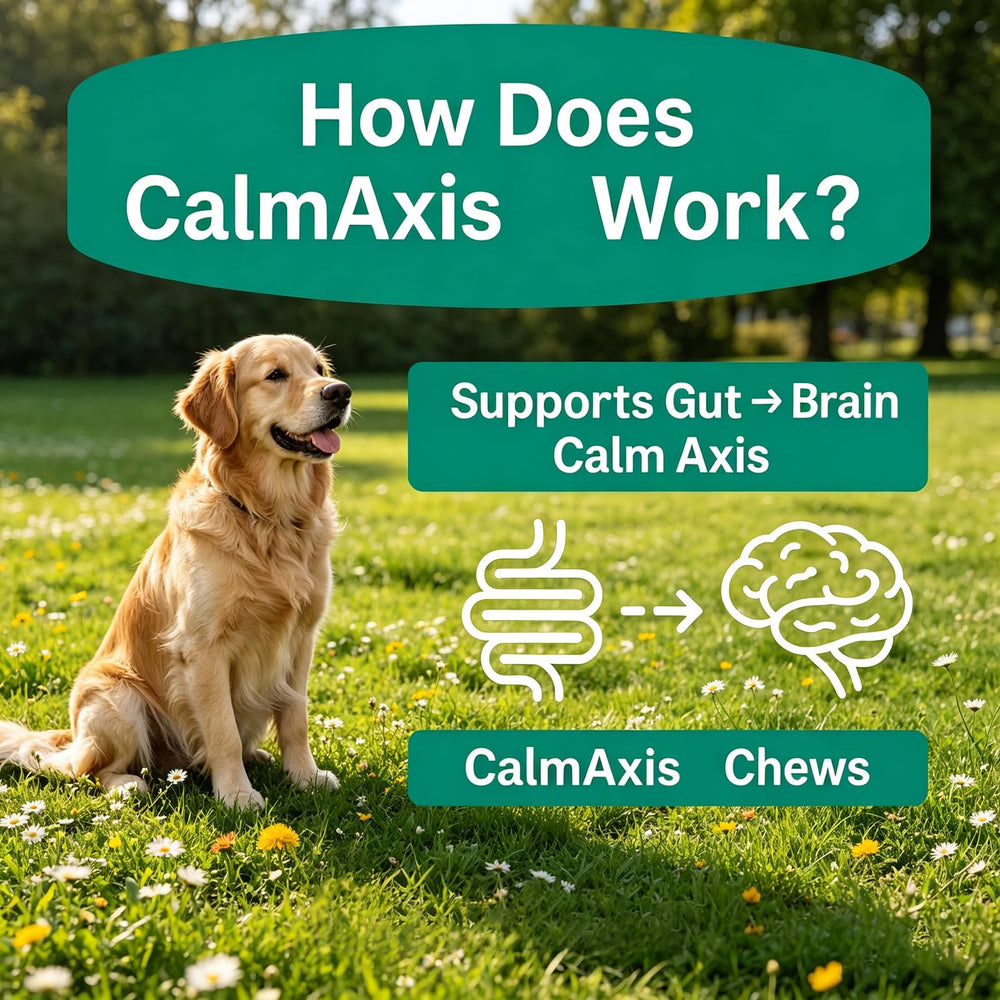 Calmaxis Chews dans sac à main lors d'un trajet pour calmer le chien en déplacement