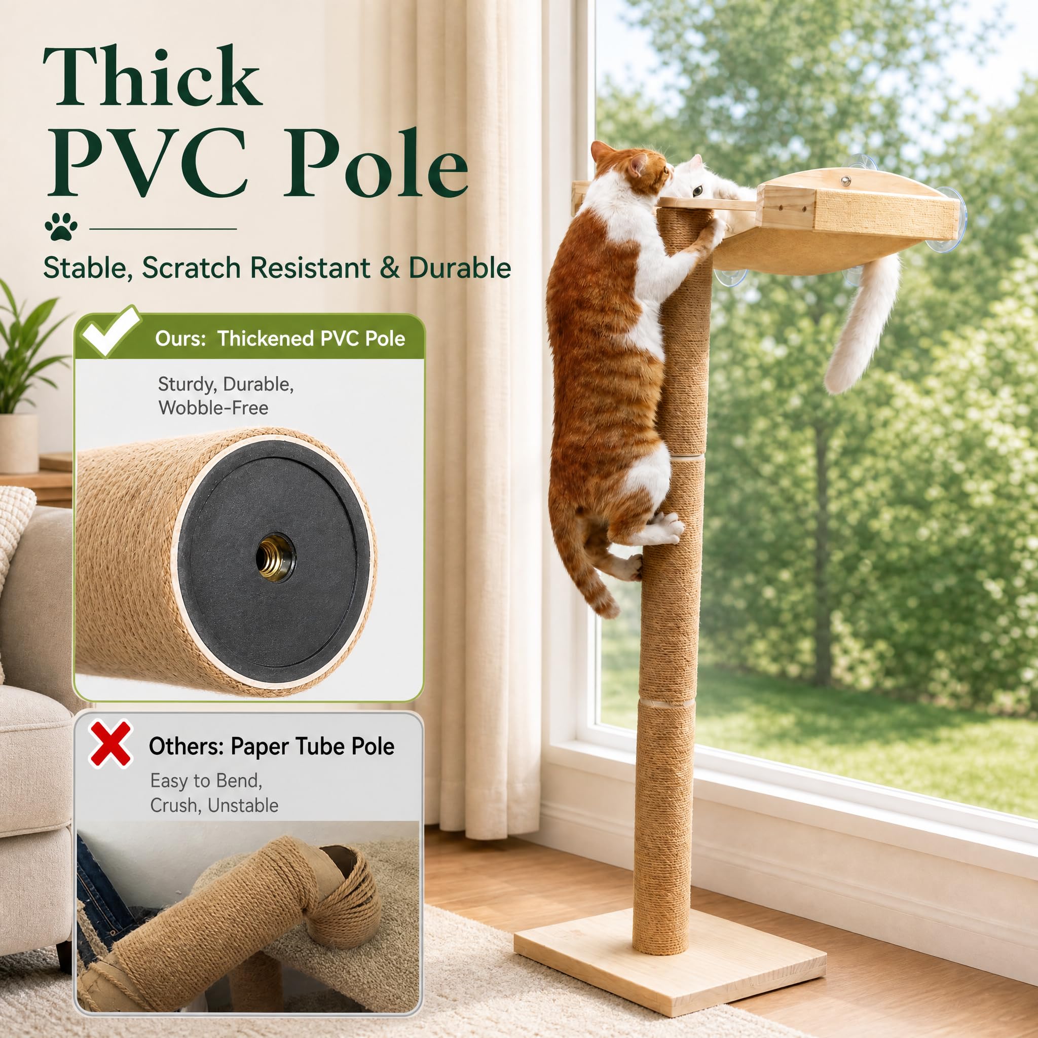 Caloreduce gros plan du griffoir PVC protégeant meubles et ongles
