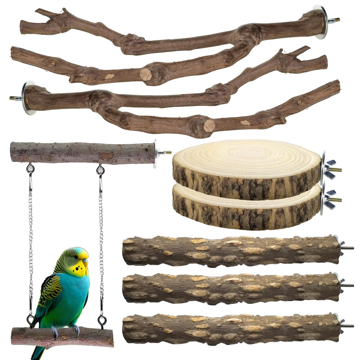 CAMATET lot complet de perchoirs montrant diversité et naturalité bénéfique