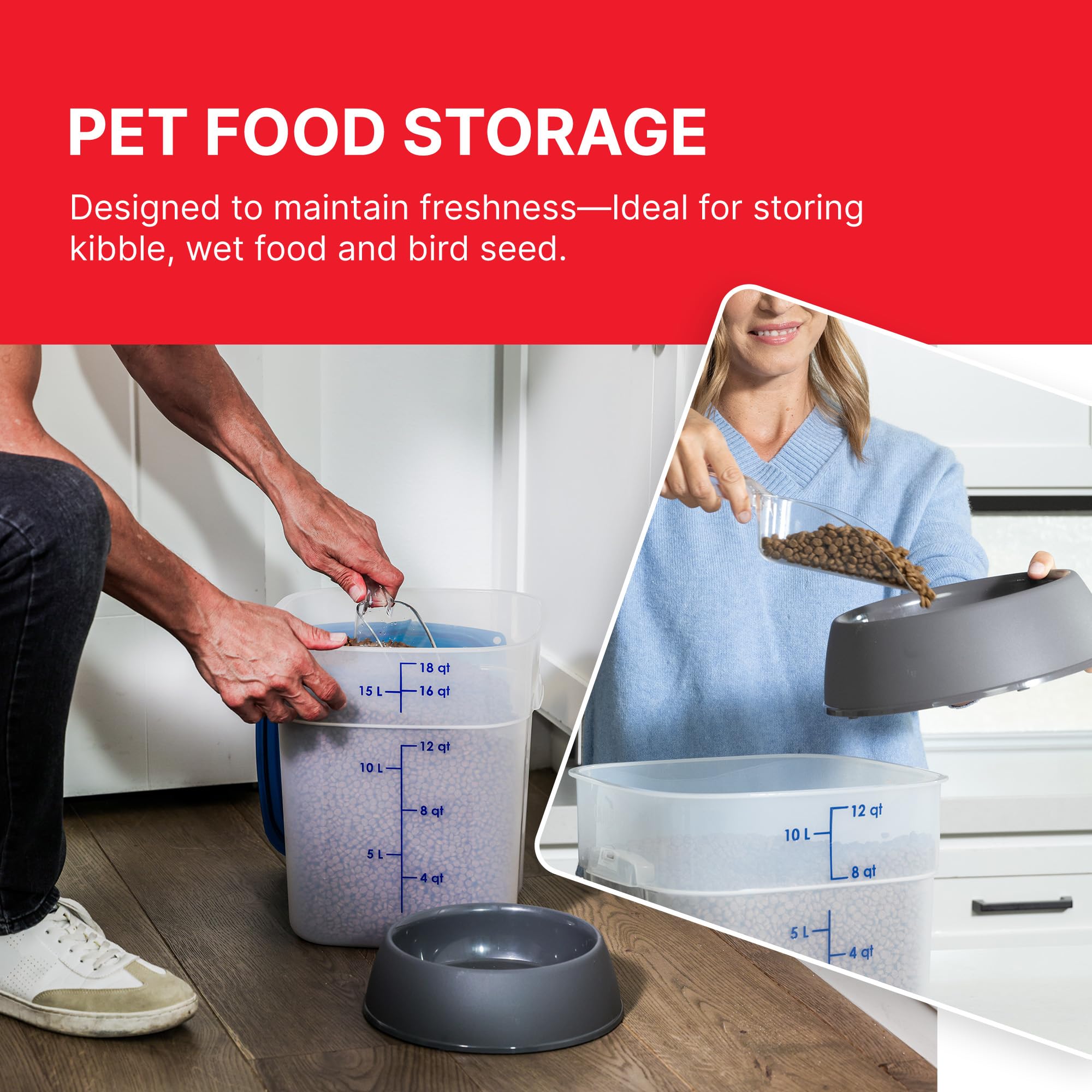 Cambro FreshPro à côté d'une règle pour comparaison de taille pratique
