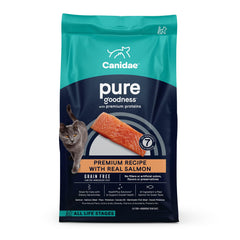 Canidae emballage avant Pure Saumon montrant formulation limitée et bénéfice nutritionnel