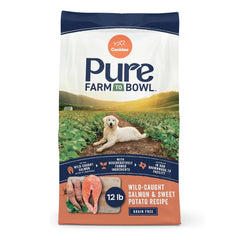 CANIDAE emballage avant montrant la recette Saumon Sauvage bénéfice confiance