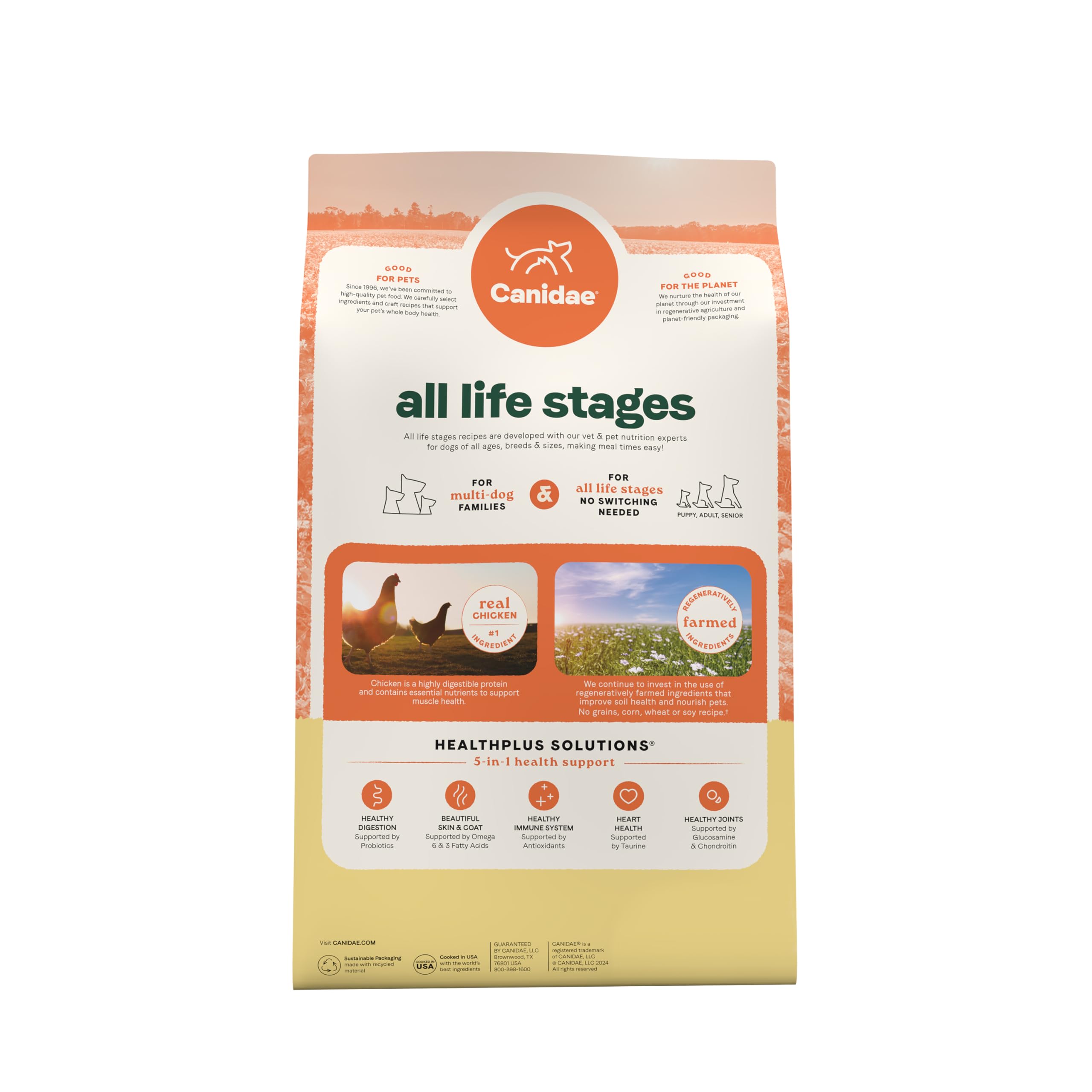 CANIDAE emballage avec message durable pour impact environnemental réduit