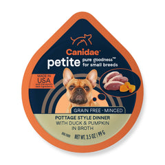 CANIDAE emballage avant montrant portion individuelle, rassurant et pratique