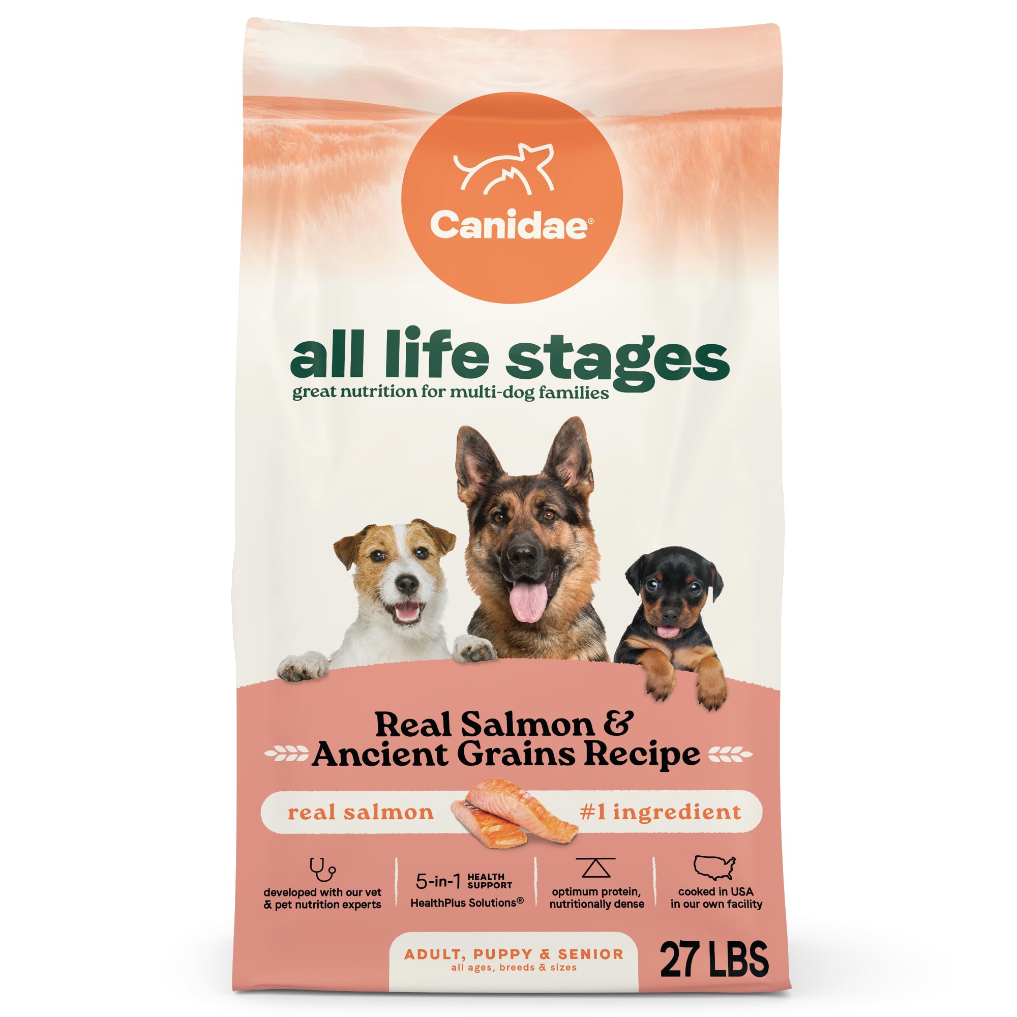 CANIDAE sachet avant plan montrant la marque et l'avantage nutritionnel