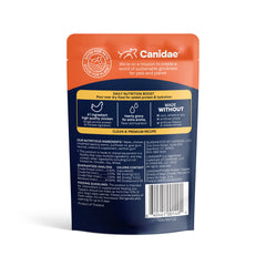CANIDAE texture des shreds de poulet en sauce, illustre appétence et protéines