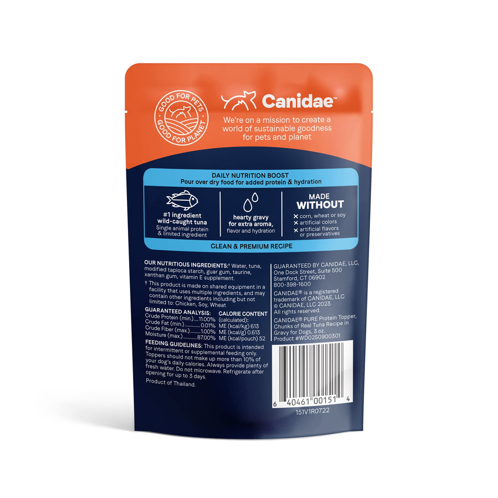 CANIDAE gros plan sur morceaux de thon offrant source protéique savoureuse