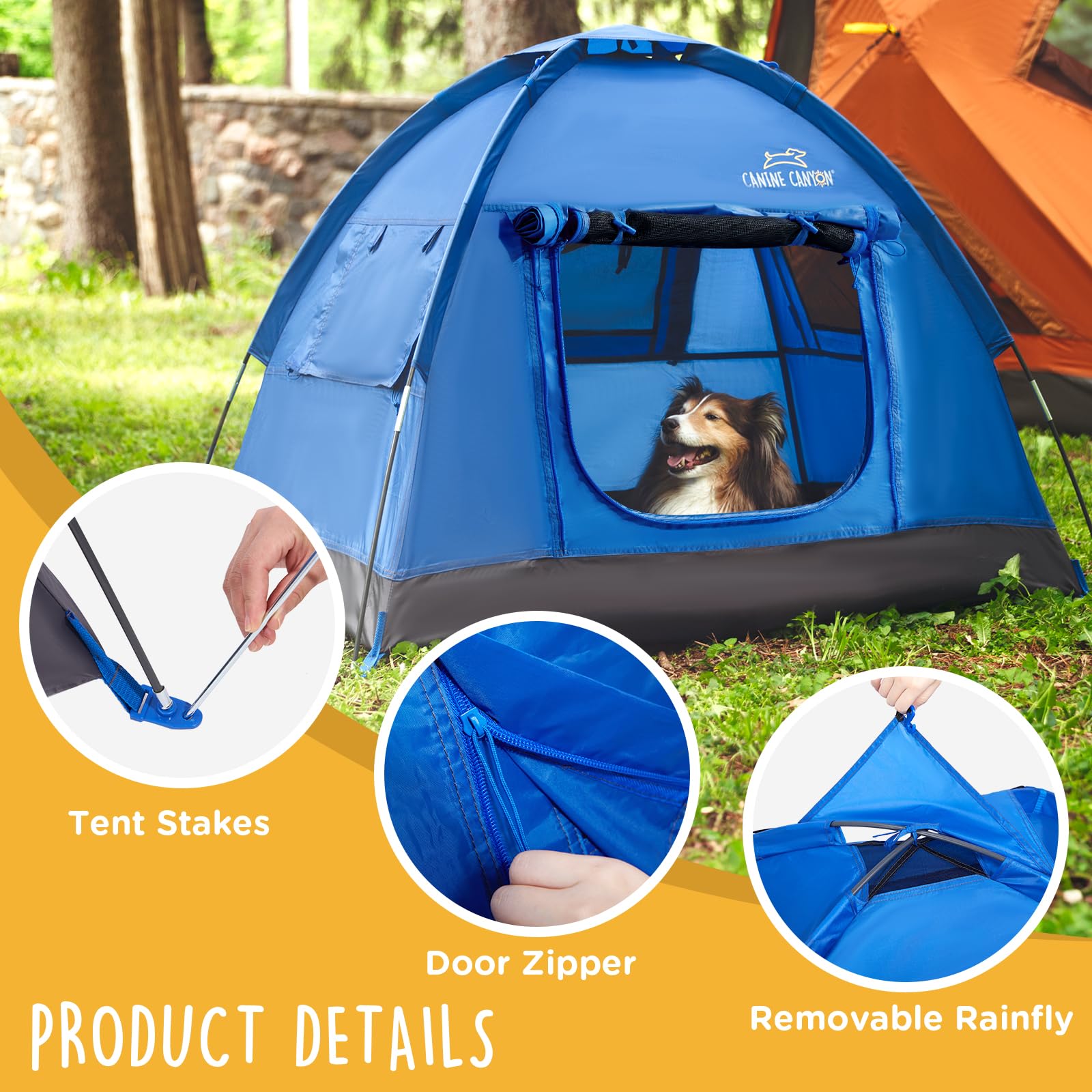CANINE CANYON tente pliée dans son sac pour transport facile