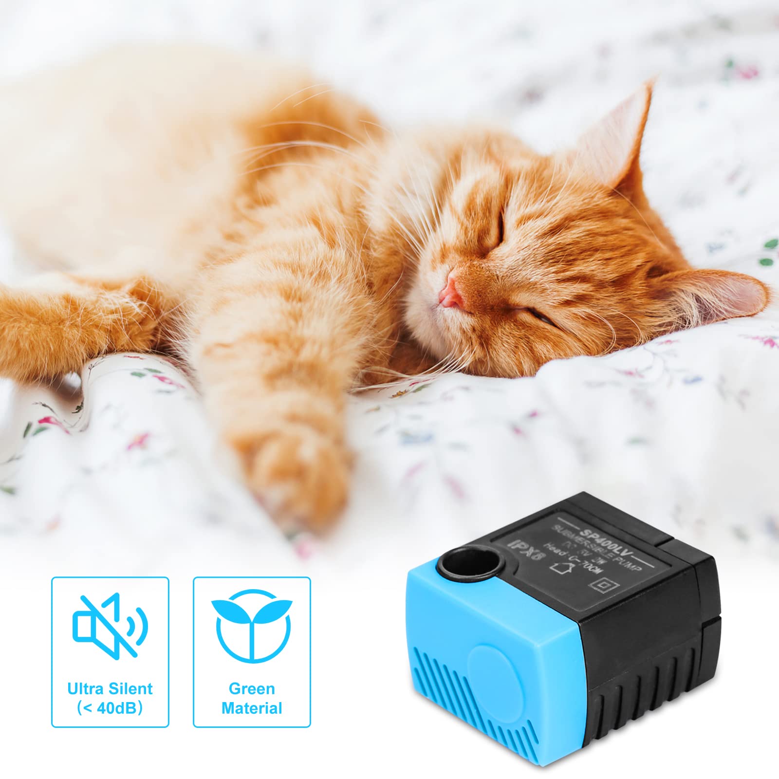 Carcent SP-400LV installé dans une fontaine montrant flux continu