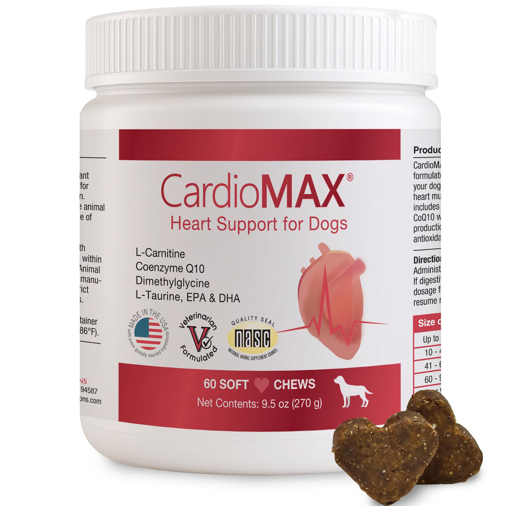 CARDIOMAX emballage face montrant pot et étiquette informative
