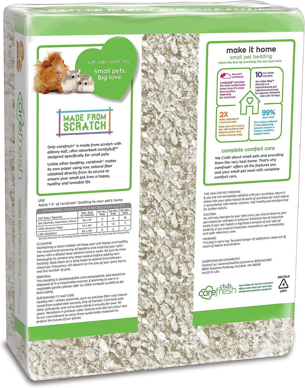Carefresh en usage avec hamster creusant, confort et réduction d’odeurs