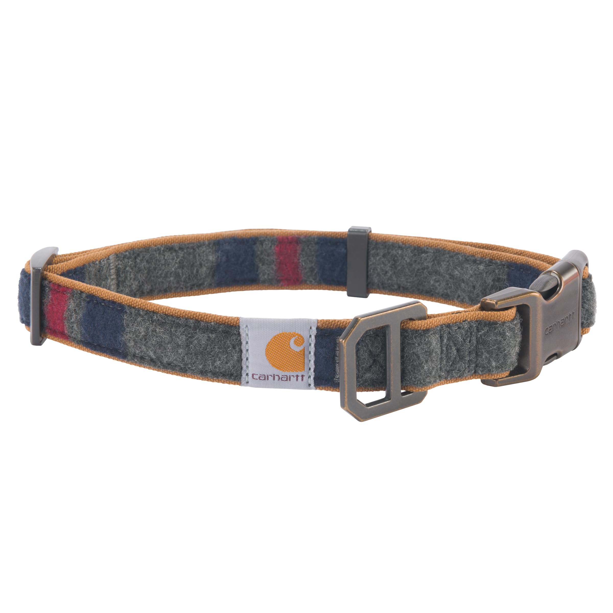 Collier Carhartt face avant marron stripe montrant style classique et robustesse