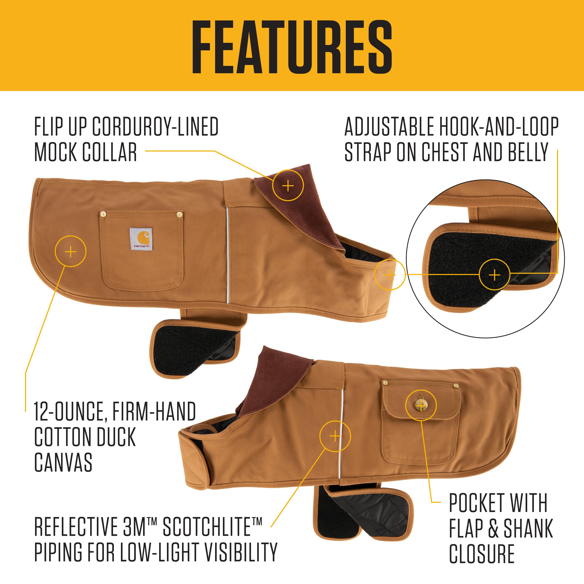 Carhartt gros plan tissu duck 12 oz montrant robustesse et déperlance