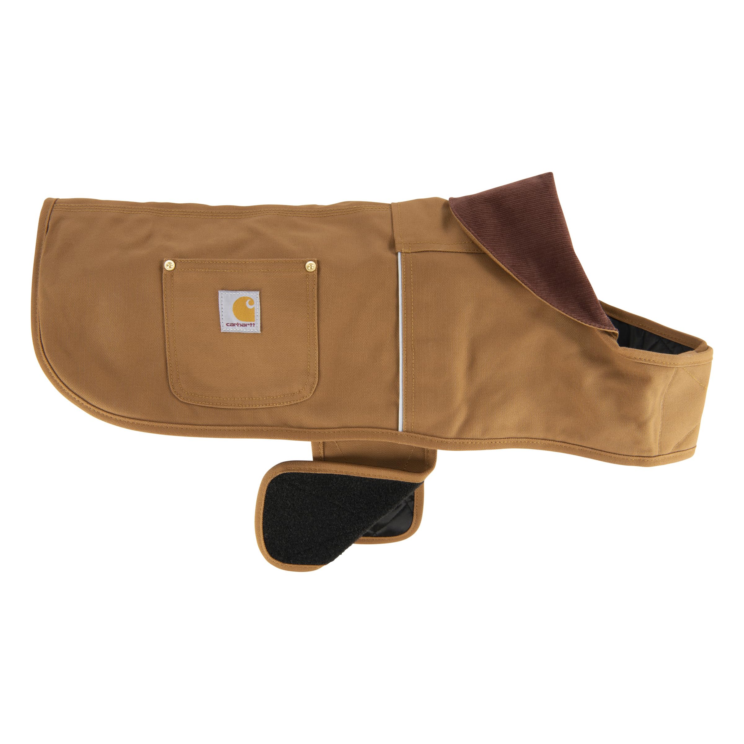 Carhartt manteau face avant montrant coupe et fermeture, protection fiable