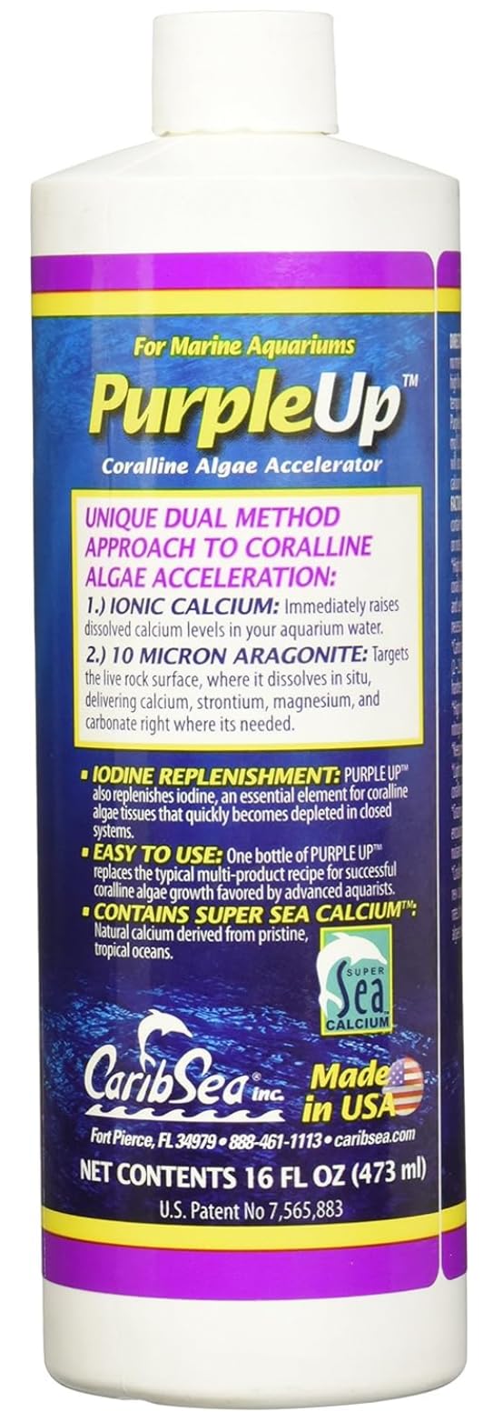 CaribSea Purple Up flacon 16 oz, étiquette claire pour dosage sûr