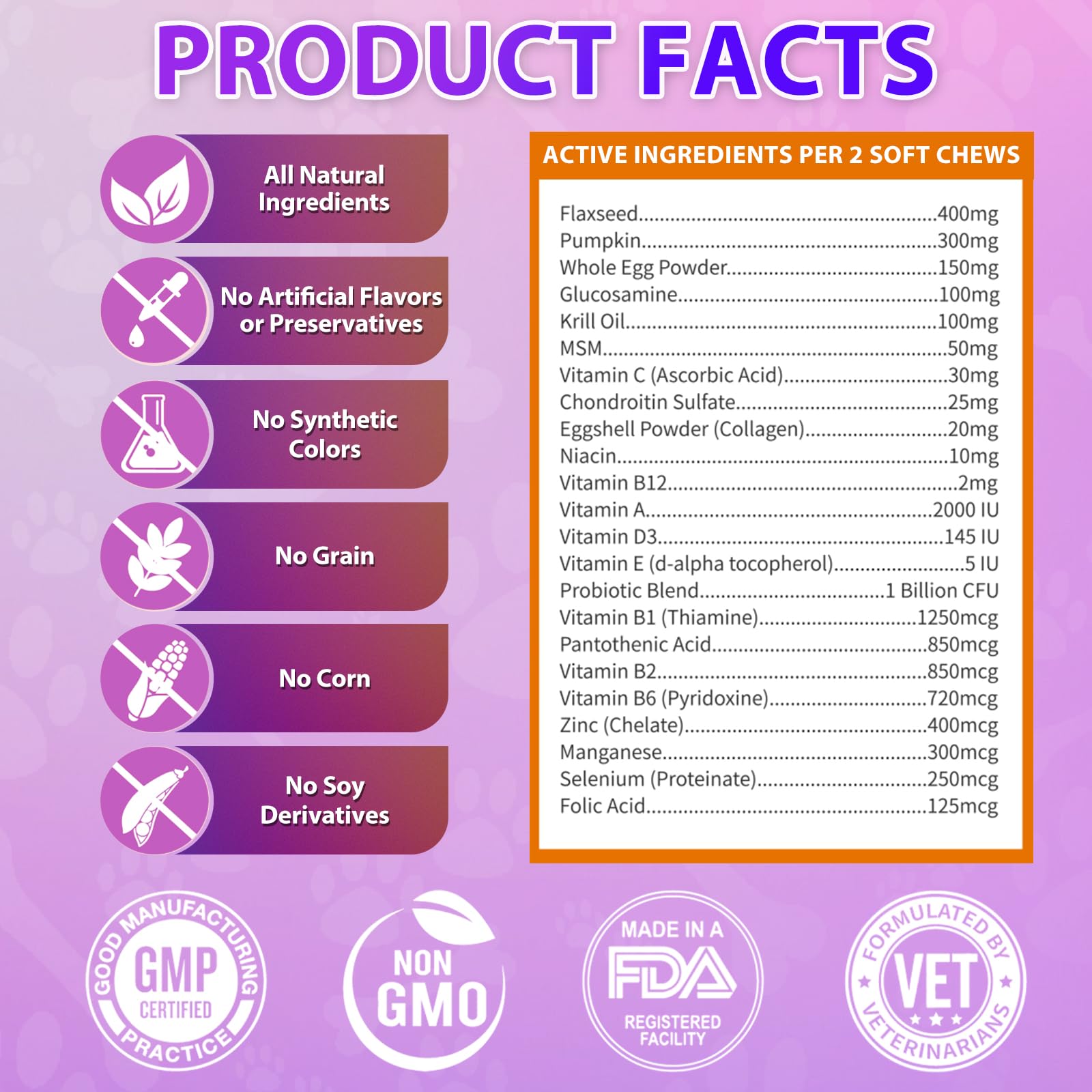 Carmelie étiquette composition affichant 24 nutriments essentiels