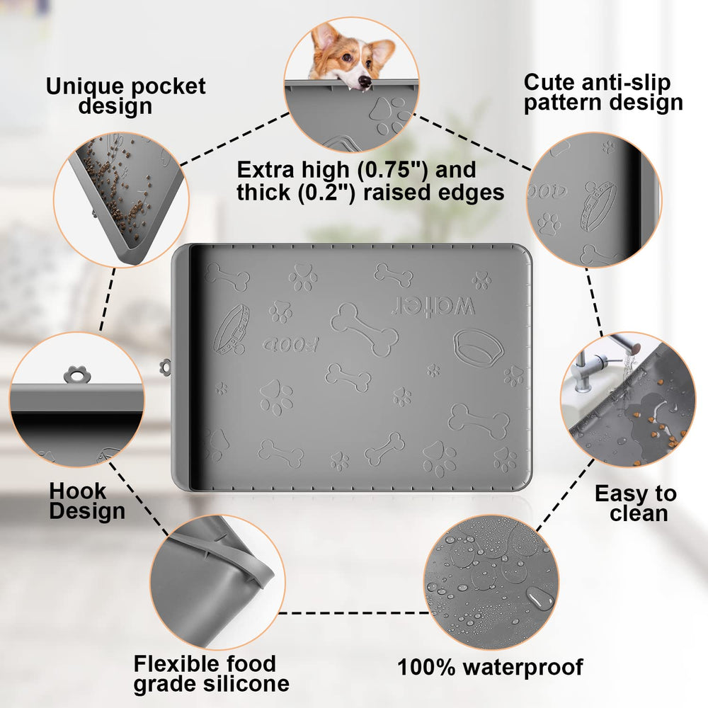 Carry360 tapis en usage avec deux gamelles pour plusieurs animaux