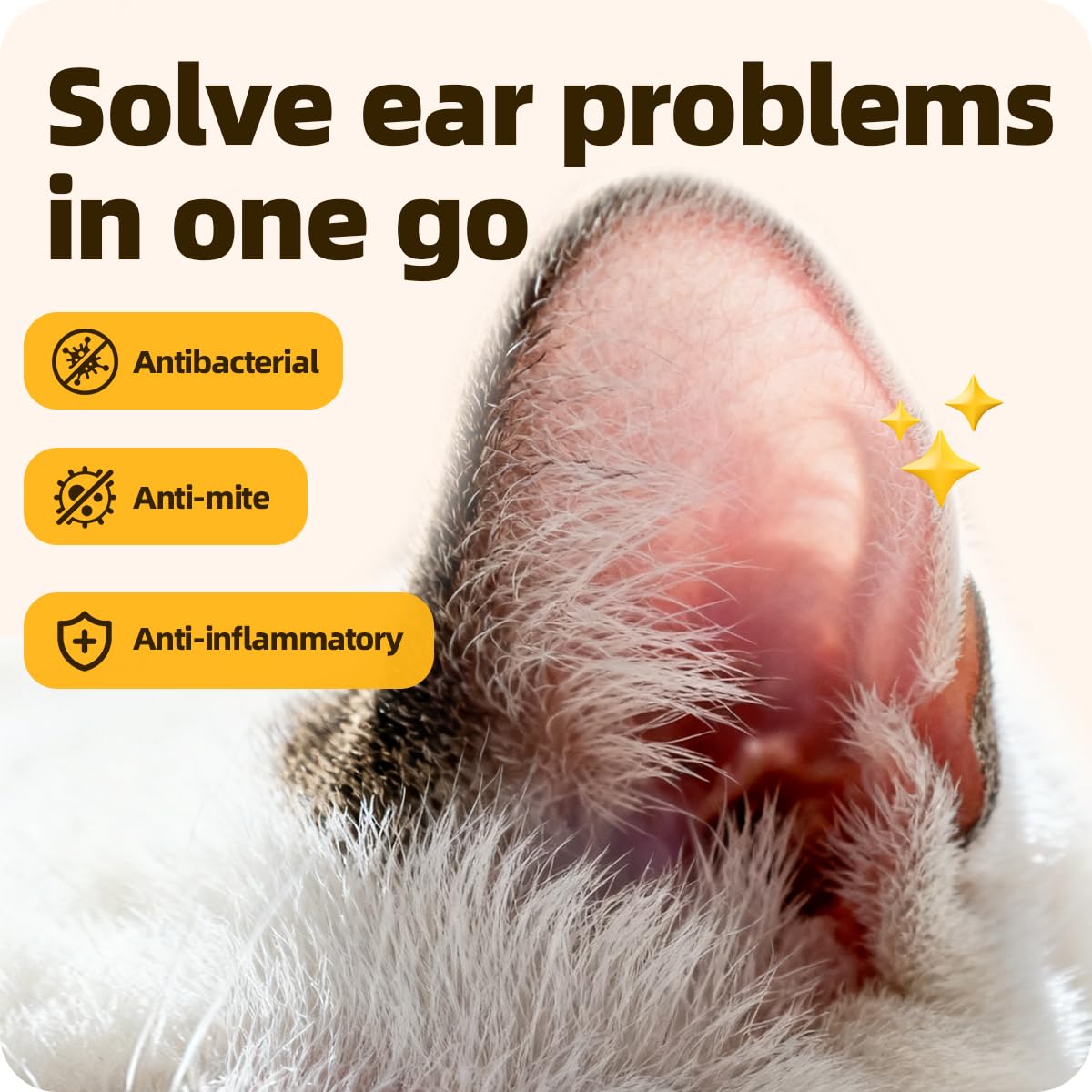 Cassiel pet application sur chien illustrée, nettoyage auriculaire confortable et simple