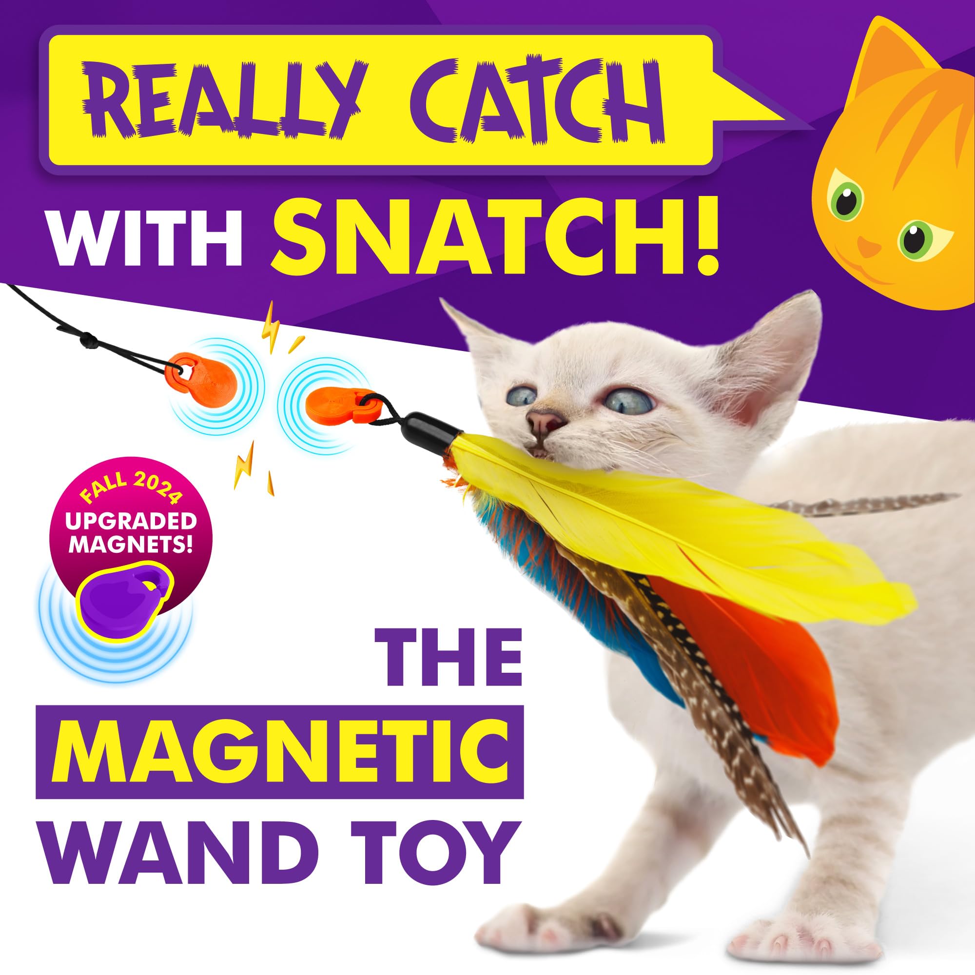Cat Amazing Snatch gros plan sur l'embout plume montrant texture et mouvement attractif
