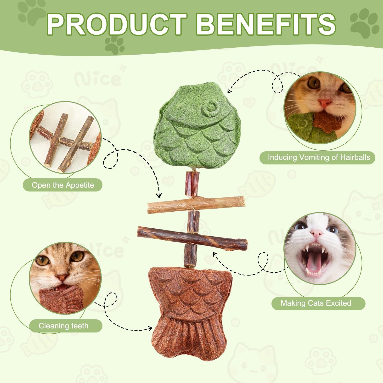 Generic cat chew bâtonnet comparaison taille illustrant l'échelle pour chat